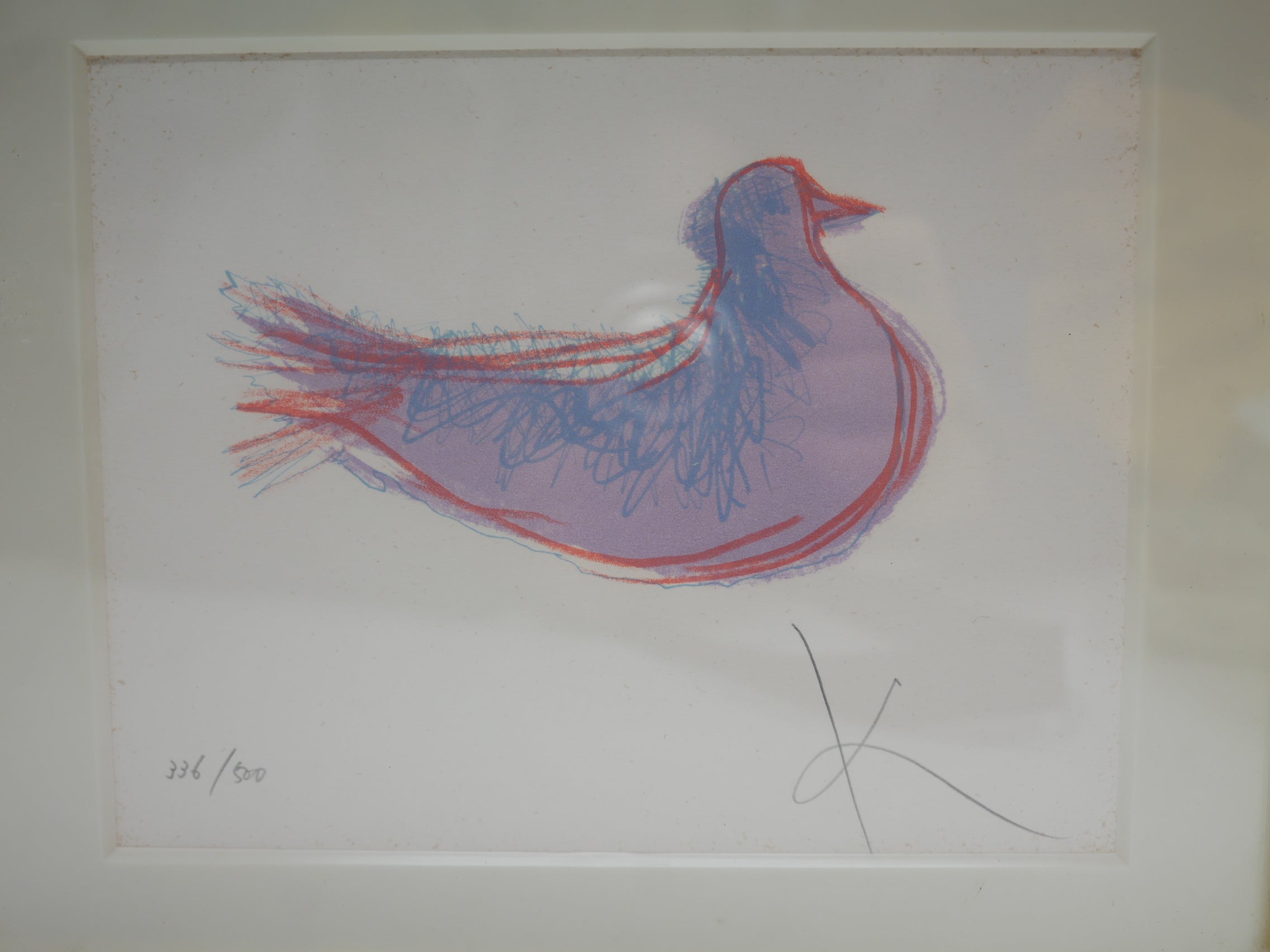 黒田征太郎【鳩】リトグラフ 額装 1982年 ED 336/500 – smileantiques