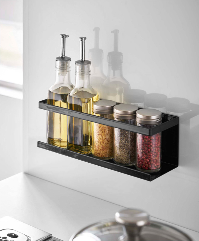 山崎実業 調味料ラック スパイスラック マグネット 壁 スパイスボトル