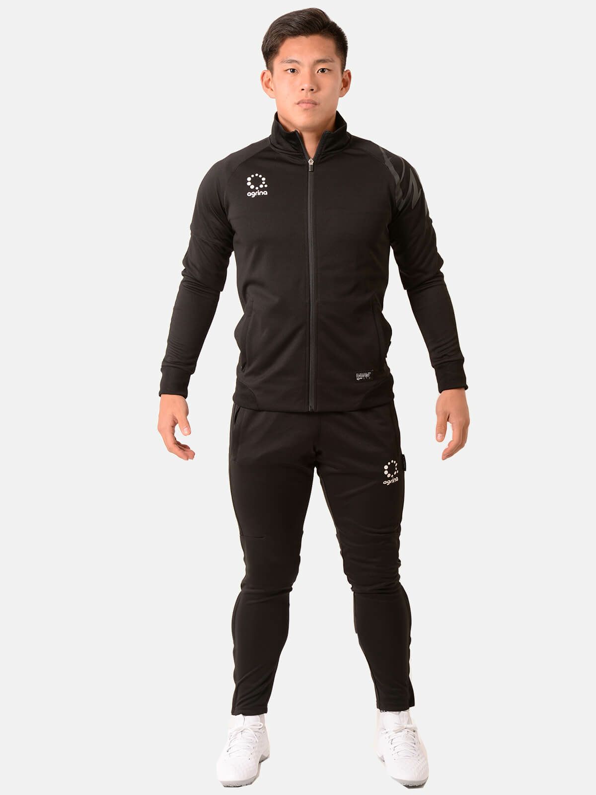 ジャージ ag-0385--0386 デアセルトレーニングジャージ上下セット Black