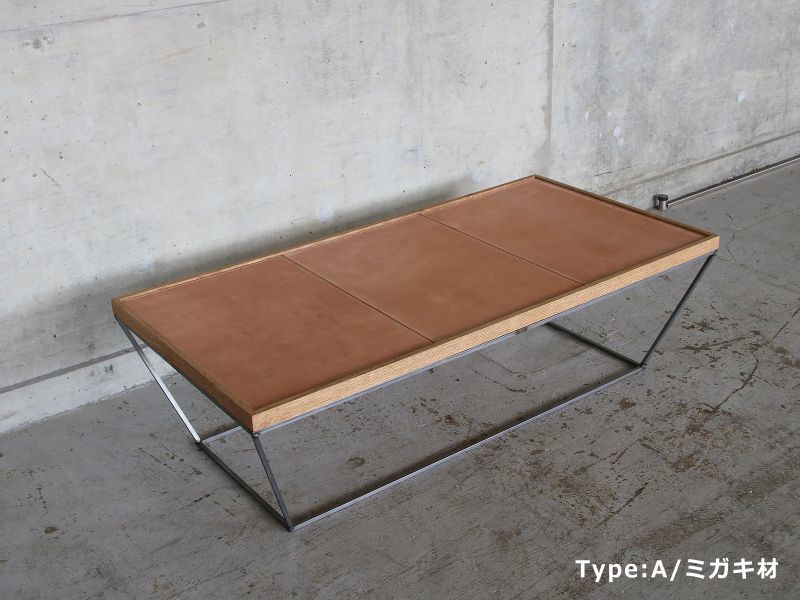 ≪ローテーブル≫【LEATHER TABLE /鉄脚2タイプ/アイアン家具】 LT005