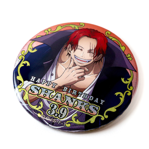 ワンピース】ハッピーバースデーホログラム缶バッジ［3.9 シャンクス