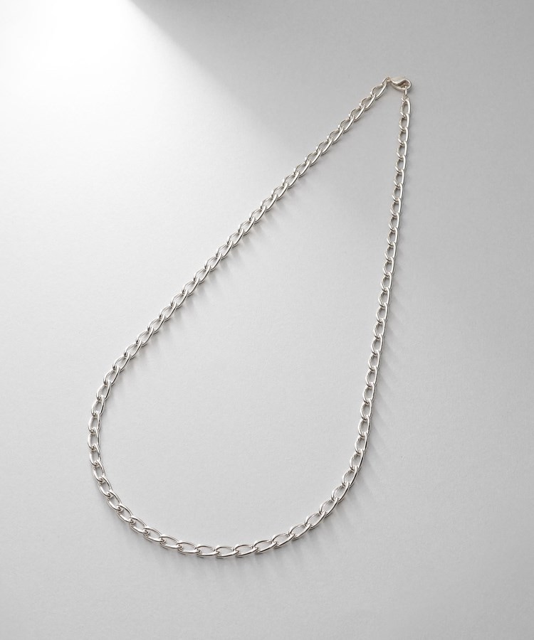 シルバー デザインチェーン ロングカーブネックレス（ネックレス