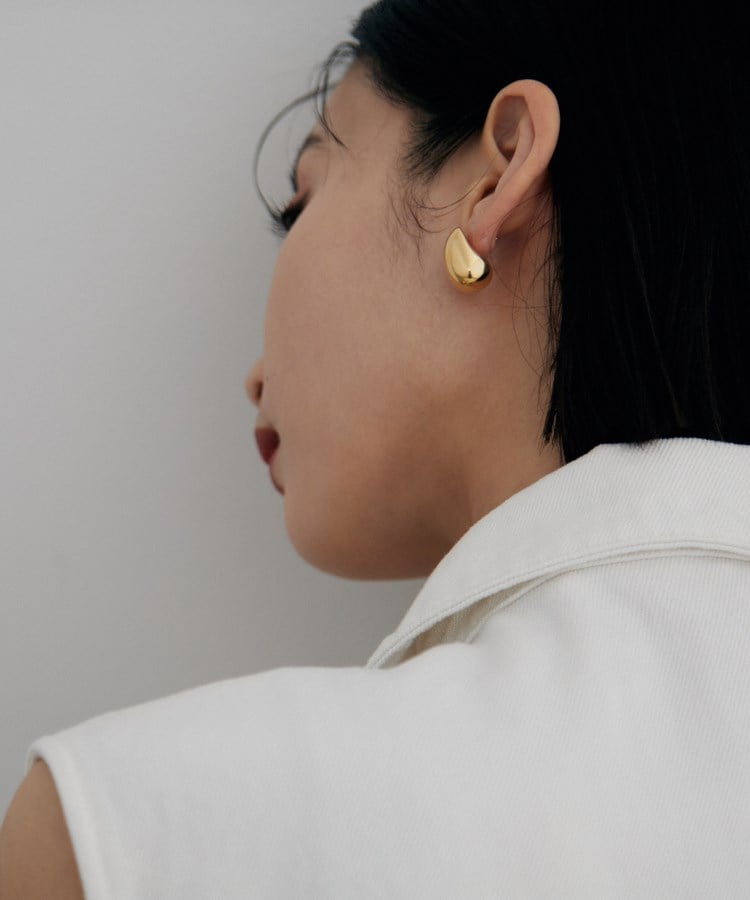 シルバー ホロウピアス ロングクッションシェイプ GP（ピアス