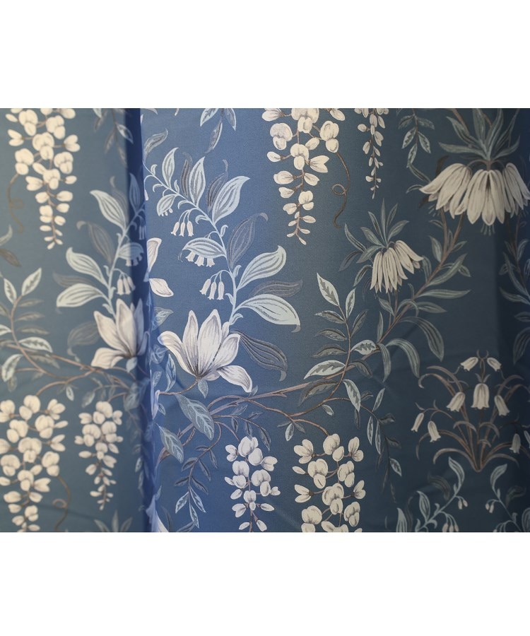 パルテール/防炎/遮光/洗える】シックフローラルプリントカーテン W100