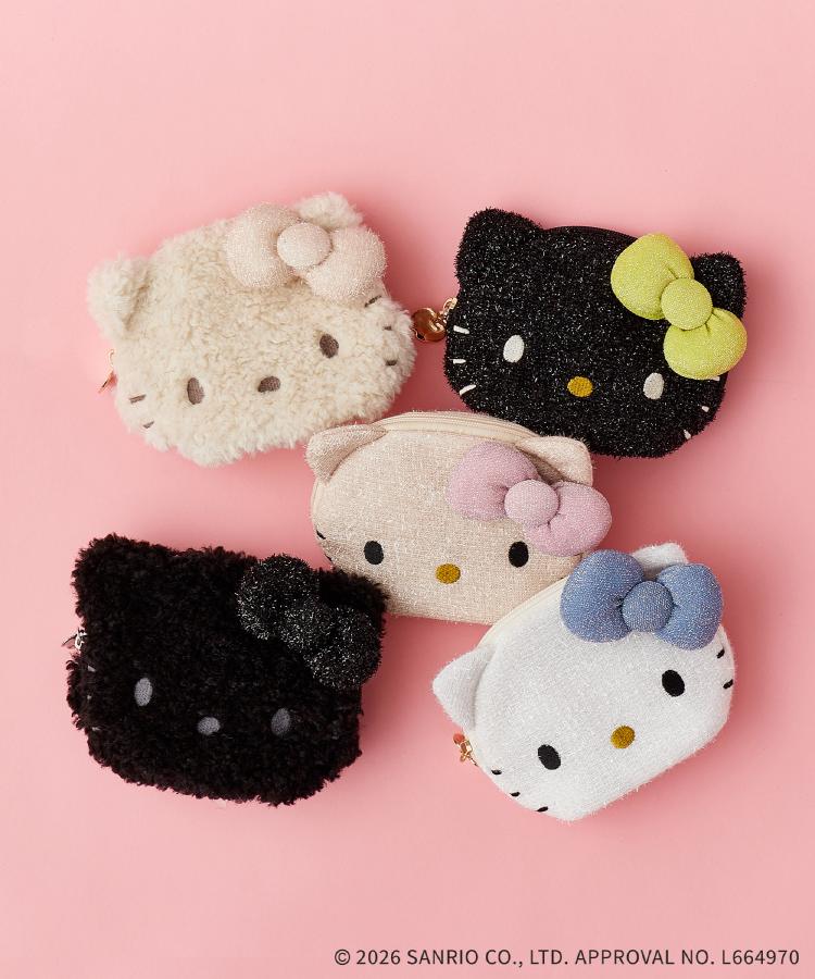 ◇【ハローキティ】キラふわフェイス型シェルポーチ（ポーチ
