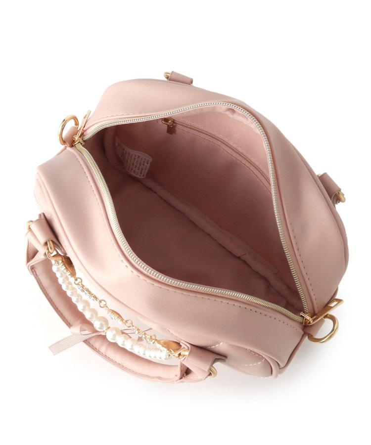 バッグチャーム付きキルティング2WAYミニボストンバッグ（ボストン