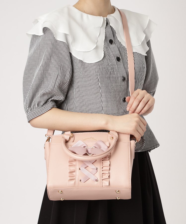 ガーリー系 リボン2WAYボストンバッグ（ハンドバッグ） | Ober Tashe