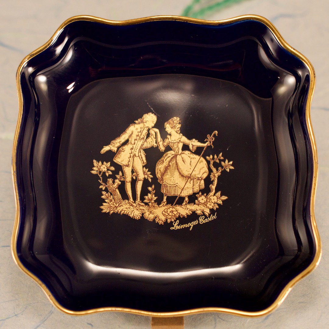 陶磁器 フランス リモージュ（Limoges） CASTEL 小皿90mm 22K（箱なし