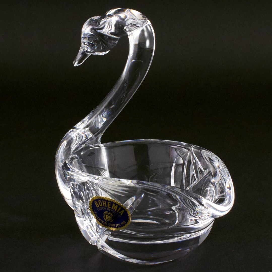 クリスタルBohemia製 花模様ボウル 約30cm クリスタルBohemia製 花模様