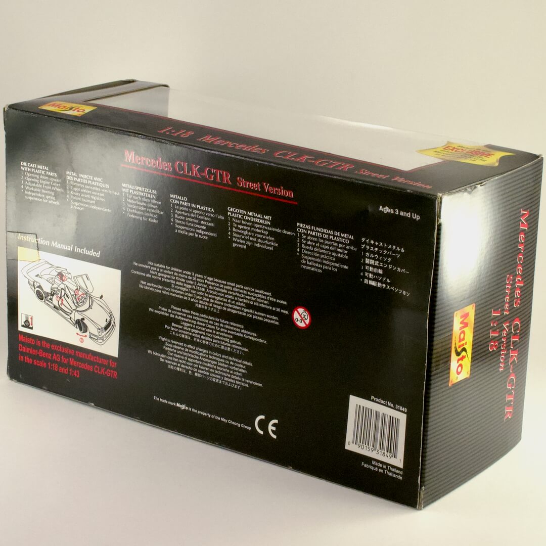 Maisto Mercedes CLK-GTR Street Version 1/18 - いずみ洋行のストア