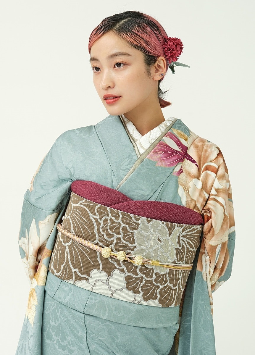 袋帯 牡丹の庭 薄茶（ご予約受注品） | 振袖 | やまとオンラインストア