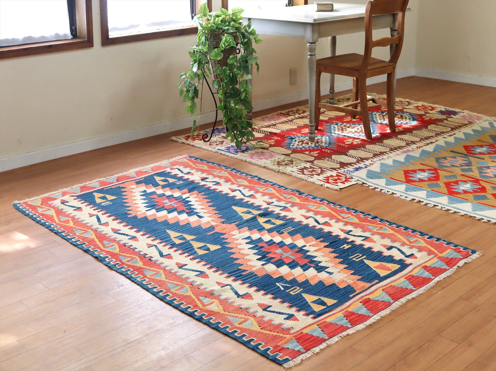 キリムスタイル / カイセリキリム トルコの手織りラグ172×110cm レッド