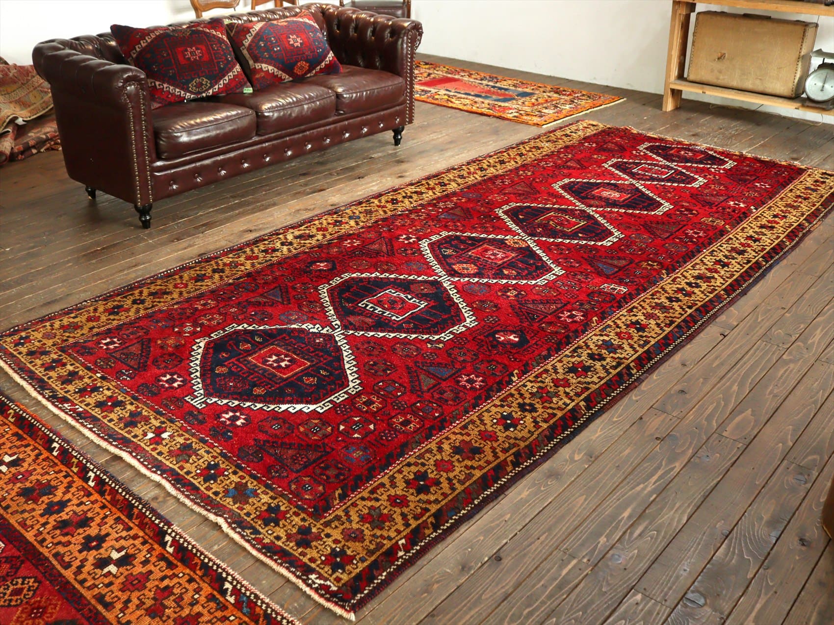 キリムスタイル / クルディッシュ 部族絨毯360×162cm 大きなランナー