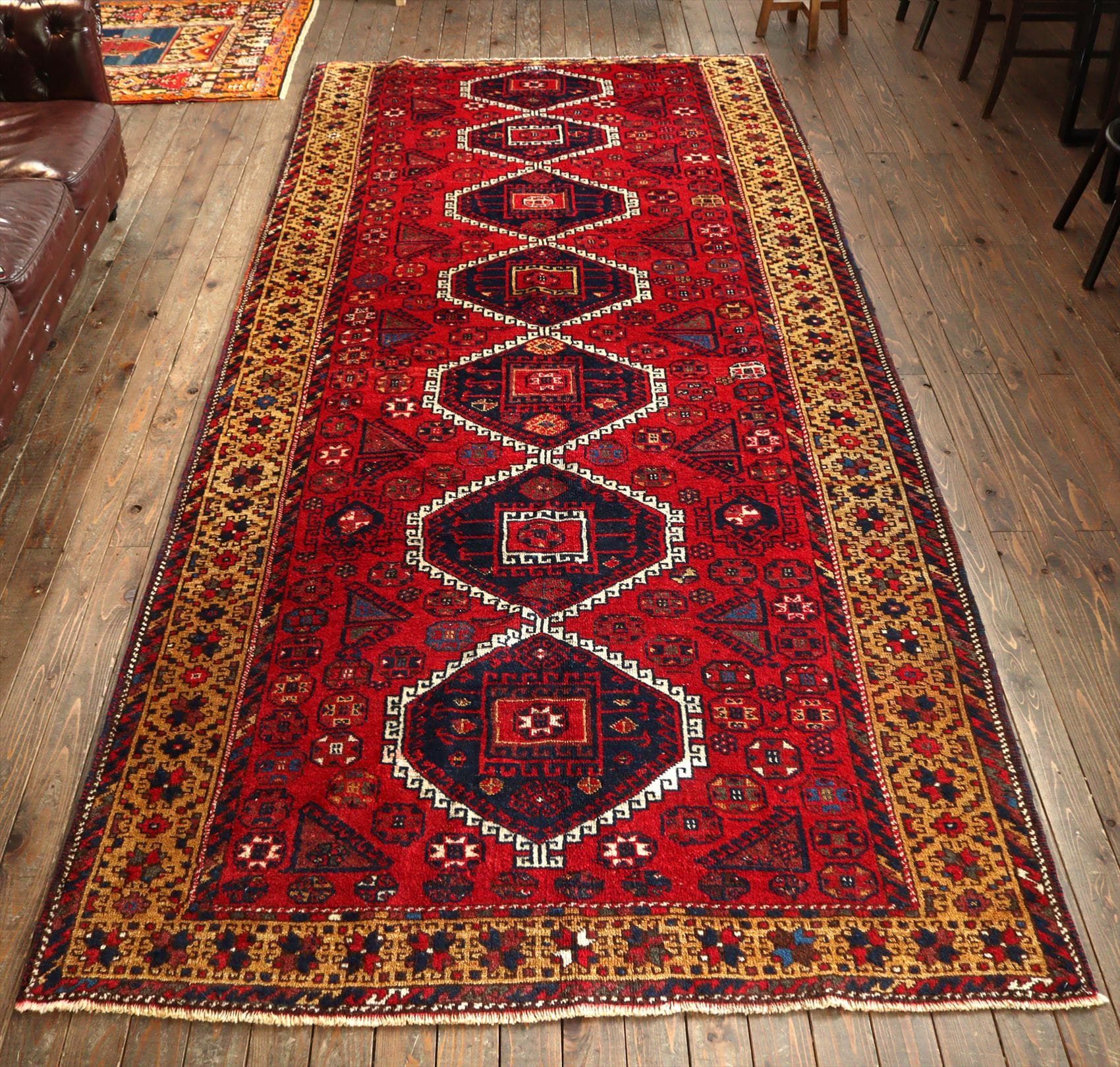 キリムスタイル / クルディッシュ 部族絨毯360×162cm 大きなランナー