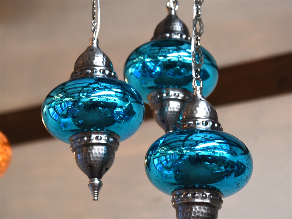 キリムスタイル / トルコランプ・アンティークフィニッシュ 3灯