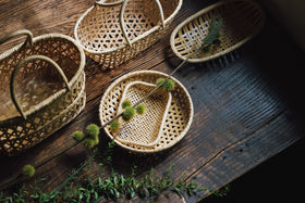 竹聲館 透かし網代 盛りかご 長方形 小 ｜くらすこと公式オンラインストア