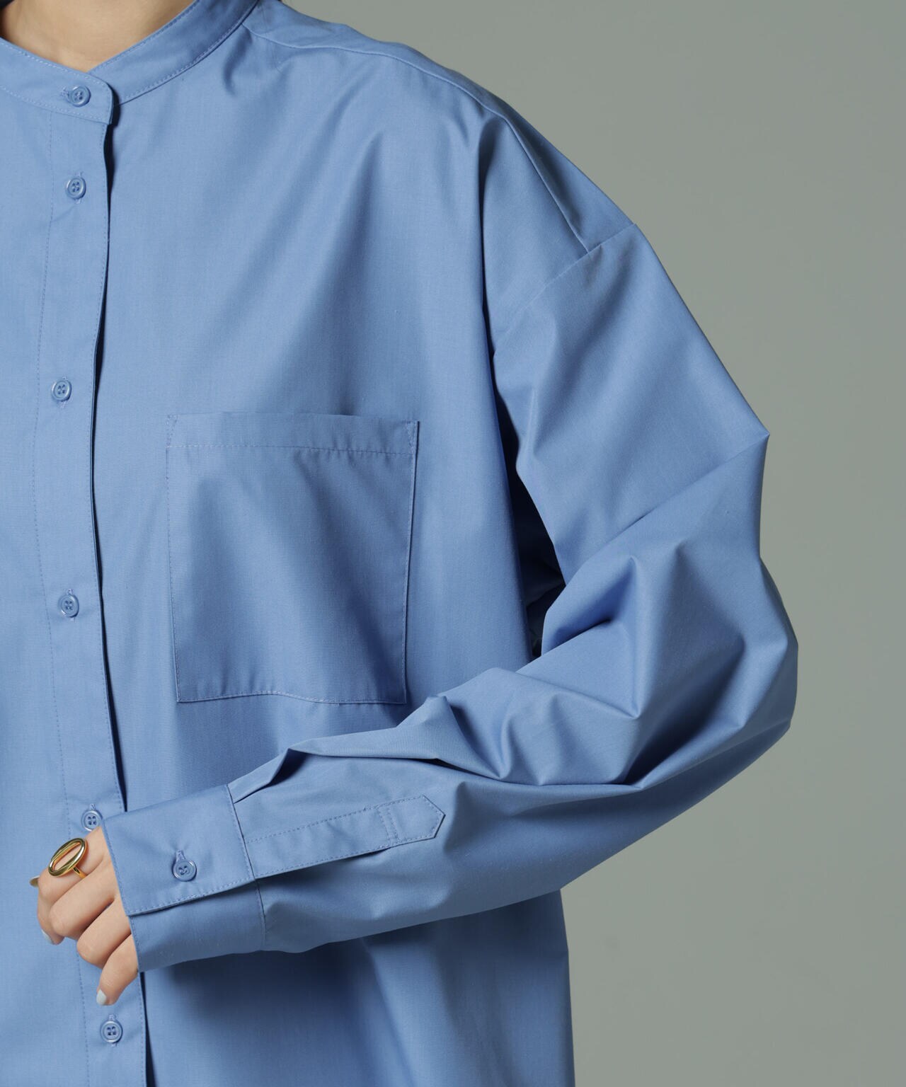 スタンドカラー シャツ