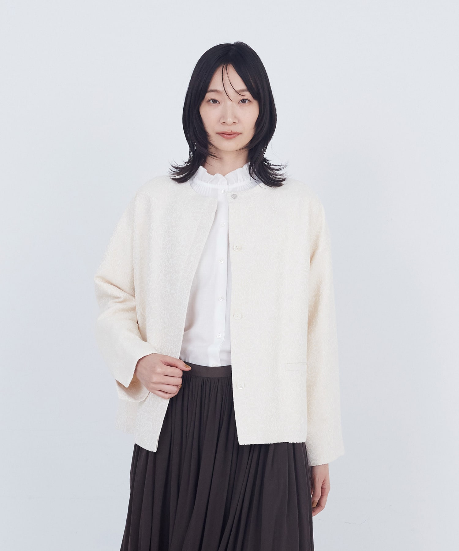 ジャカードノーカラージャケット｜BIGI online store - ビギ