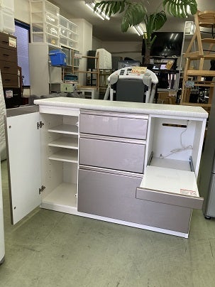 幅120cm ニトリ キッチンカウンター アルミナ2 他4点 | リサイクル