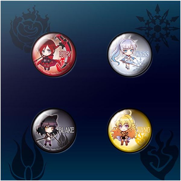 アパレル: RWBY 缶バッジ4種＆ポーチセット イラストカード入り: ACG