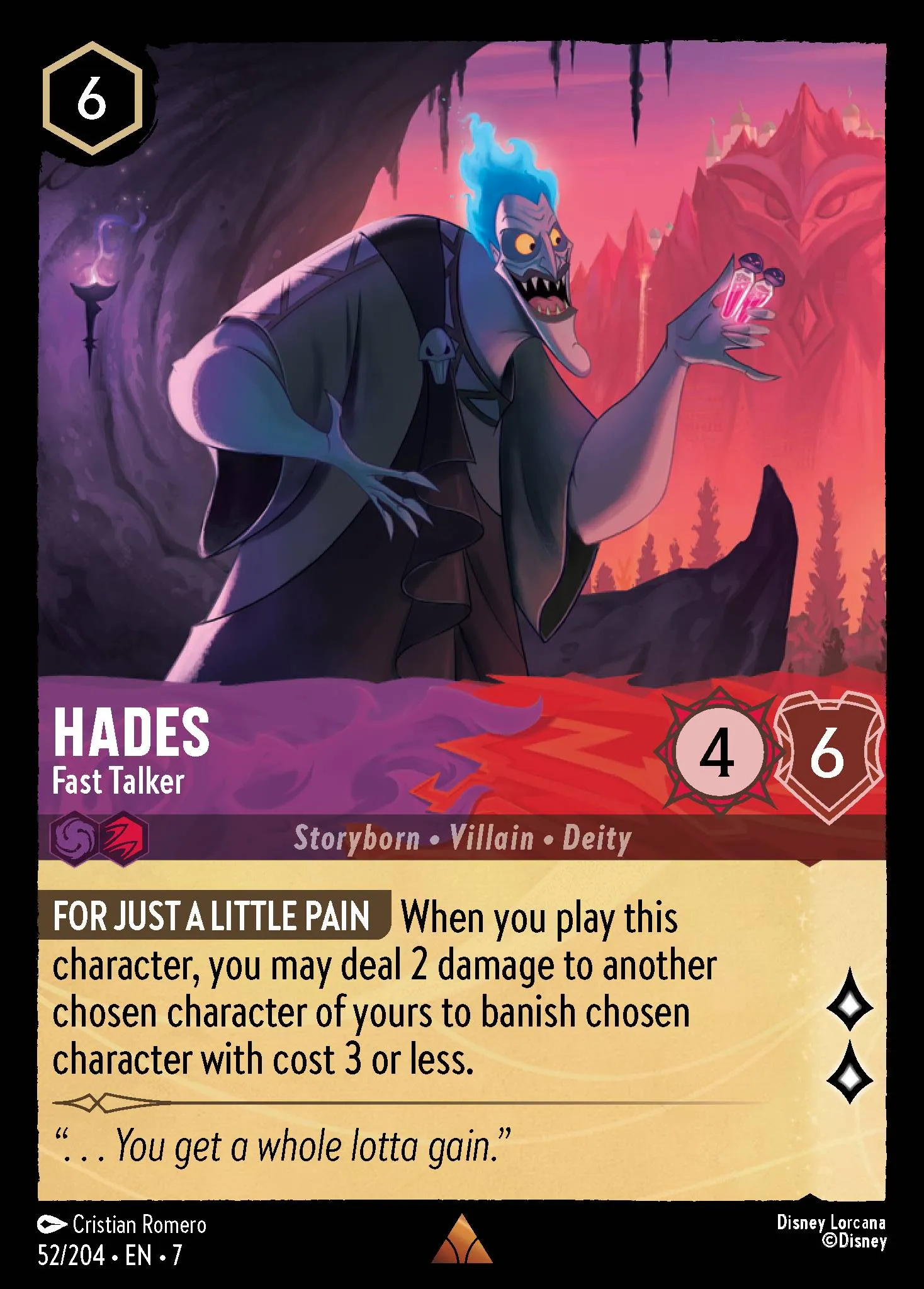 006-036 Hades - Lord of the Dead Lorcana Card | Disney Lorcana