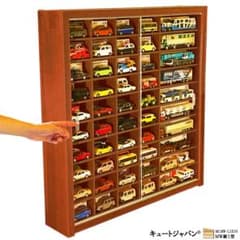 マホガニ色全塗装 アクリル障子付 トミカ80台 ロングトミカ20台
