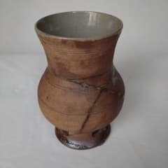 赤膚焼 大塩正人 萩釉乱れかけ 花瓶 華道具