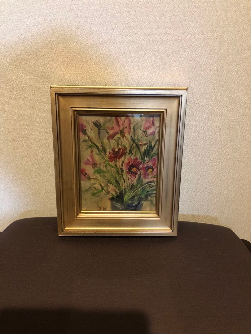 油絵（小花）額装 小さな絵
