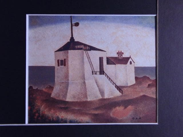 岡鹿之助、【信号台】、希少な画集画、新品高級額 額装付、状態良好