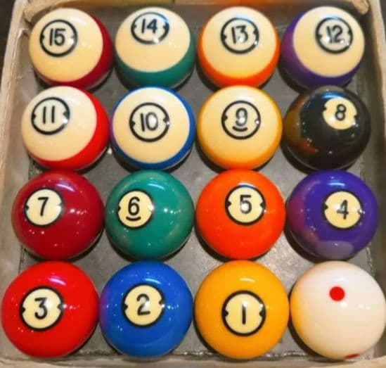 ビリヤード　ボール　球　15球×４セット JPBA公式] ダイナ スフィア ボールセット Dyna spheres Palladium