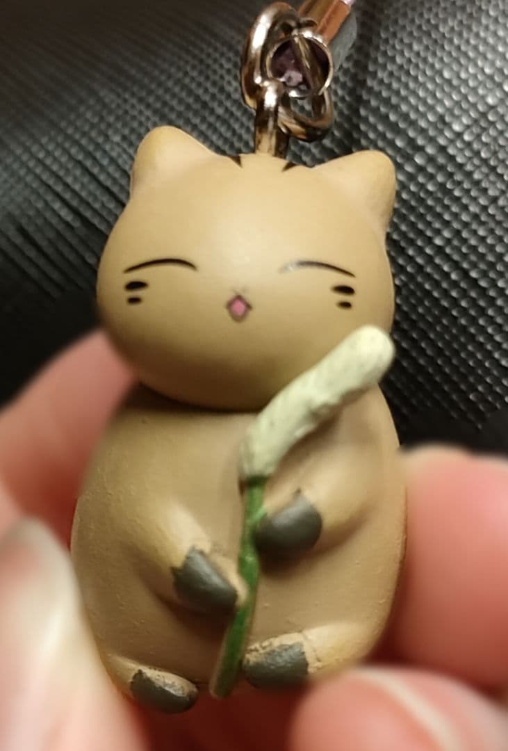 猫ストラップ 手芸金具 『キーホルダー ネコ シルバー 271/0323』 ビーズ,ビーズ金具