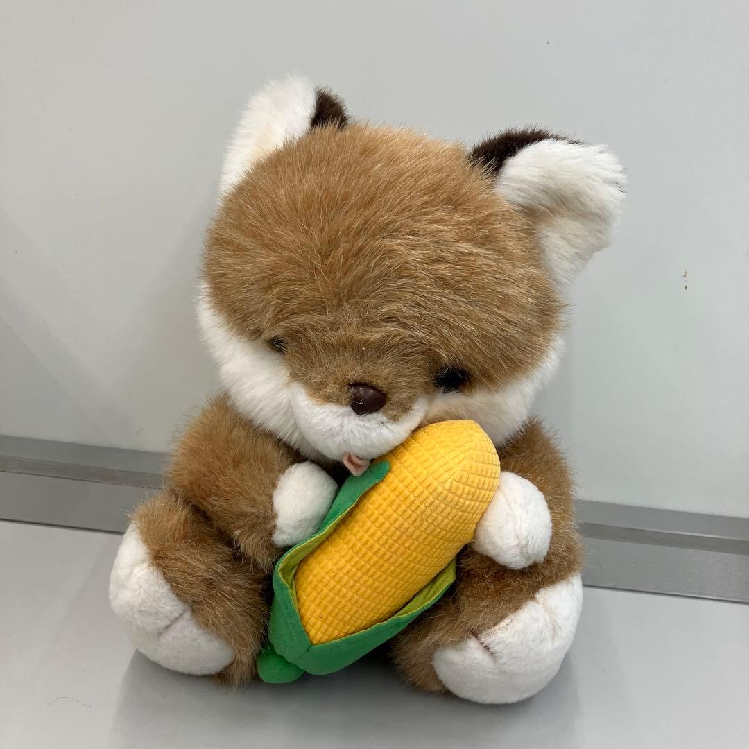 昭和レトロ オオイケ キツネ 狐 ぬいぐるみ コーン とうもろこし
