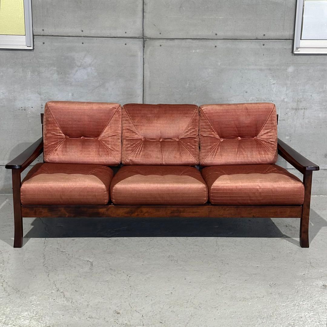 ☆80年代☆ モリシゲ 応接ソファ 3人掛け｜昭和レトロ 和モダン｜高級