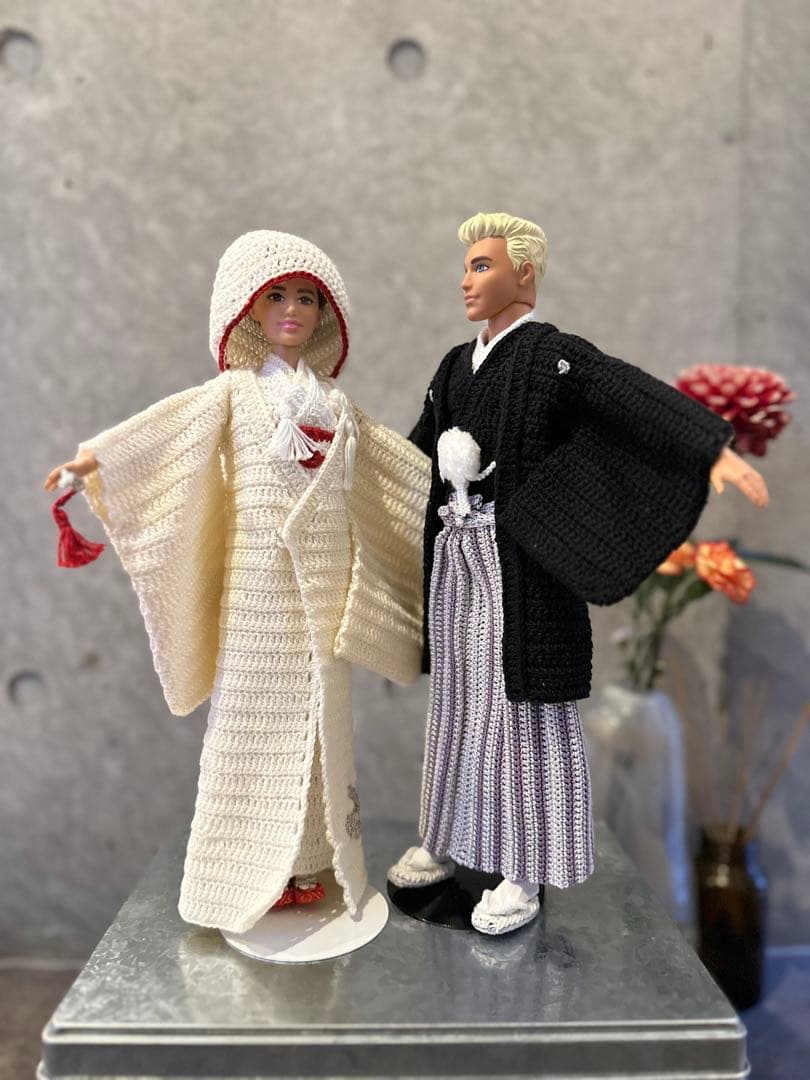 結婚式 和装バービー Handmade Wedding Kimono Dolls Kimono Barbie Doll✤きものバービー人形（桜ぼたん） | KimonoR60✤