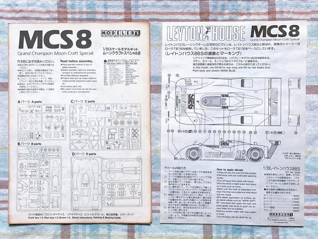 ヴィンテージ 当時モノ 絶版 旧モデラーズ 1/20 レイトンハウス 88S