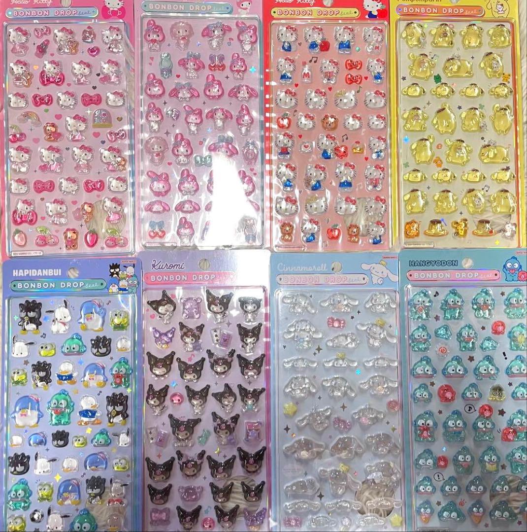 正規品】 ボンボンドロップシール サンリオ 第1弾 コンプリート 8点