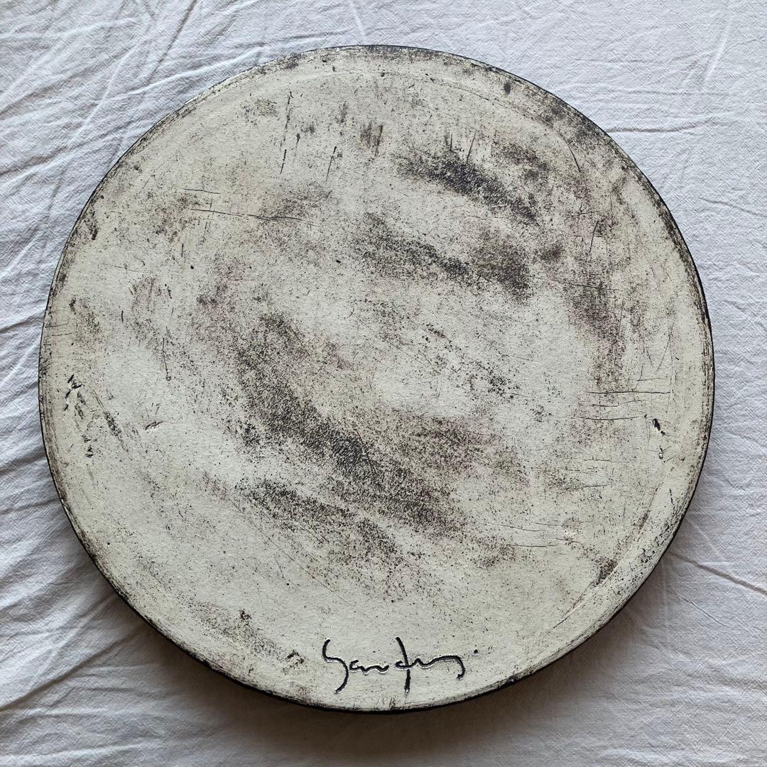 【新品未使用】安福由美子　錆盆皿③　26.5cm