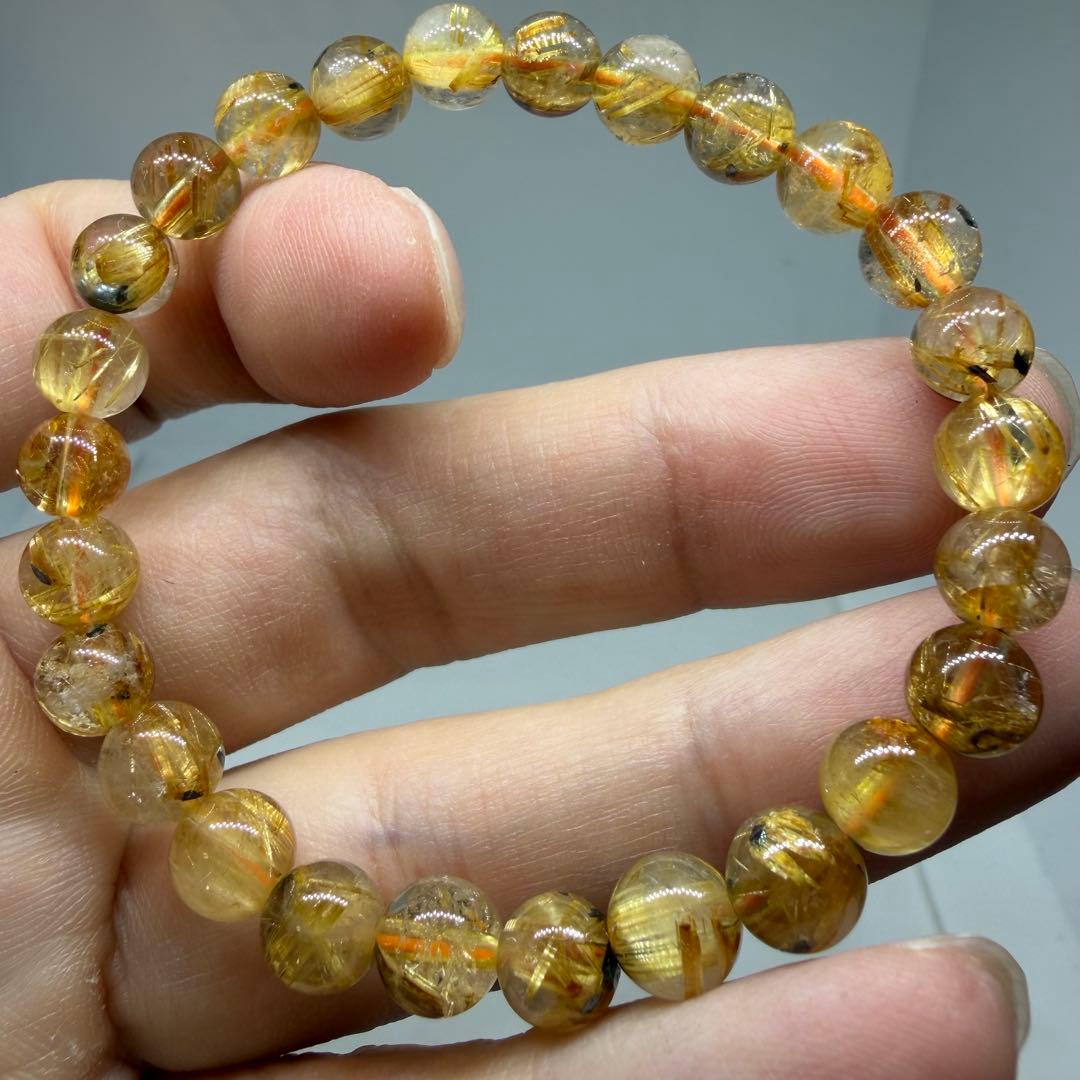 067天然石 z7711 ゴールド タイチン ルチル クォーツ パワーストーン