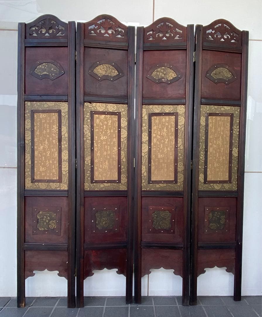 唐物 中国风の骨董品木屏風　年代不詳骨董品　入手困難 割引相談可3 中国美術の屏風の買取と鑑定・査定、オークション出品について | 中国