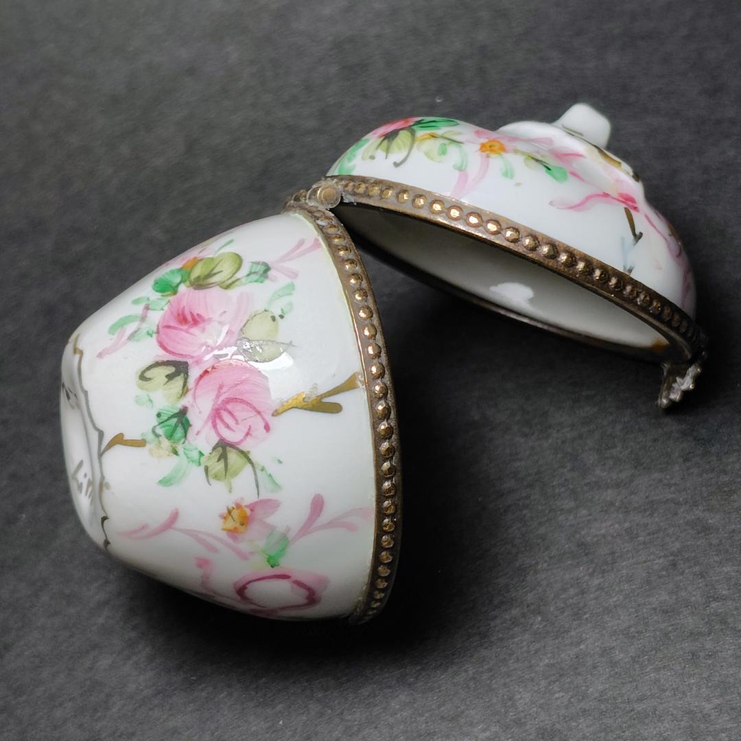 リモージュボックス トリンケットボックス フランス製 バラ リボン