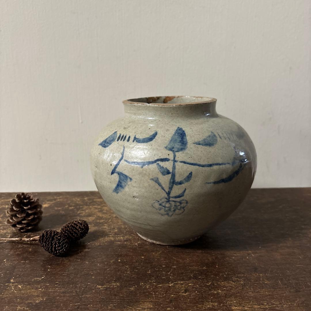 李朝壷　白磁　丸壷　塩笥壺　韓国オンギ.骨董品.スッカラ.アンティーク.立原正秋 李朝白磁丸壺 | 古美術いもと