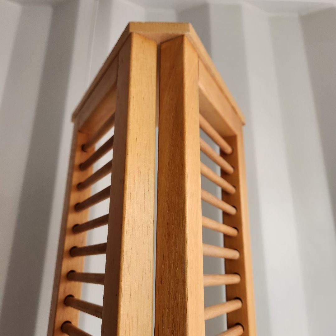 希少 ヴィンテージ 木製　CDラック CDタワー 128.5cm 天然木