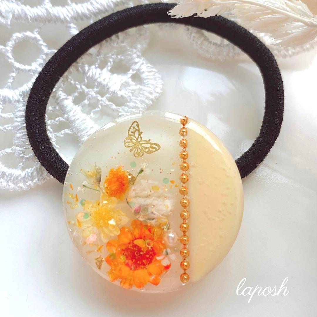 出品セール♡】A-110♡お花レジン ヘアゴム