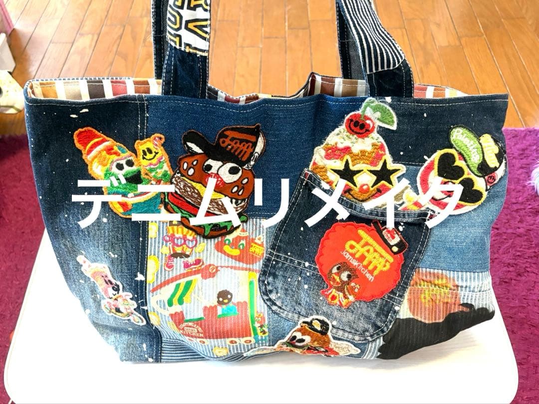 デニムペイントトートバッグ大 楽天市場】日本製 デニム トートバッグ 大容量 / ユニセックス