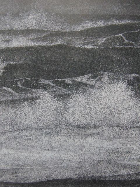 箱崎睦昌、【海・騒ぐ】、希少な額装用画集より、新品額装付