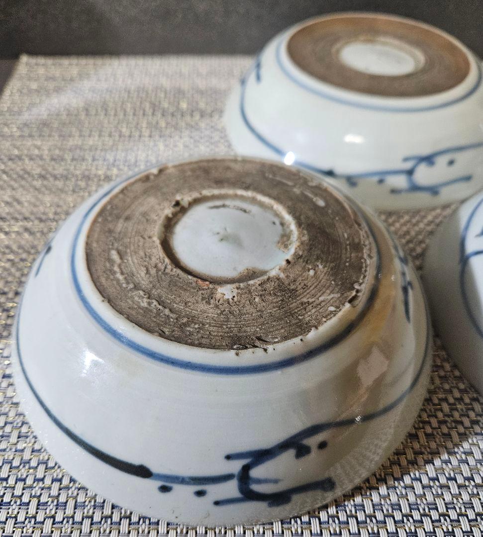 江戸時代中期 古伊万里 染付 たこ唐草文様 なます皿 膾皿 くらわんか皿