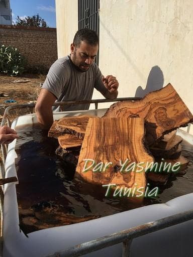 オリーブの木 カッティングボード 持ち手あり ちょっぴり変形ラケット