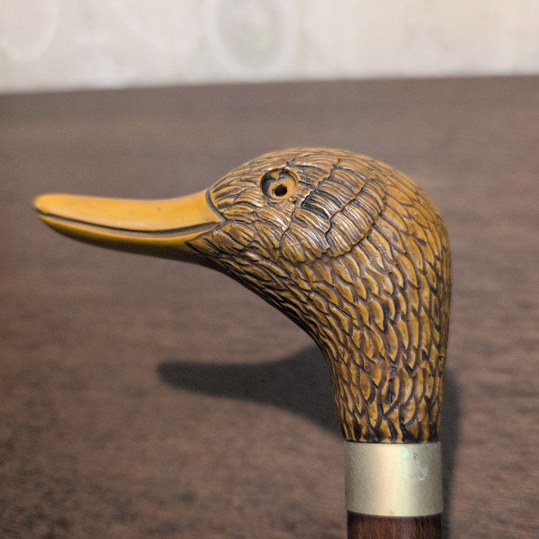 英国製 ヴィンテージ 鴨頭デザイン 木製 杖 金属の通販はau PAY