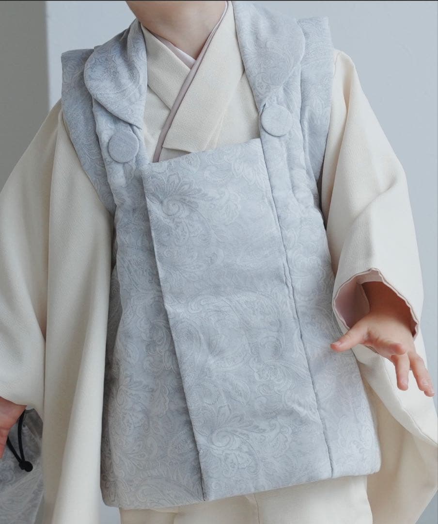 七五三 3歳 被布コート グレー 男の子 utatane お正月 正月 初詣