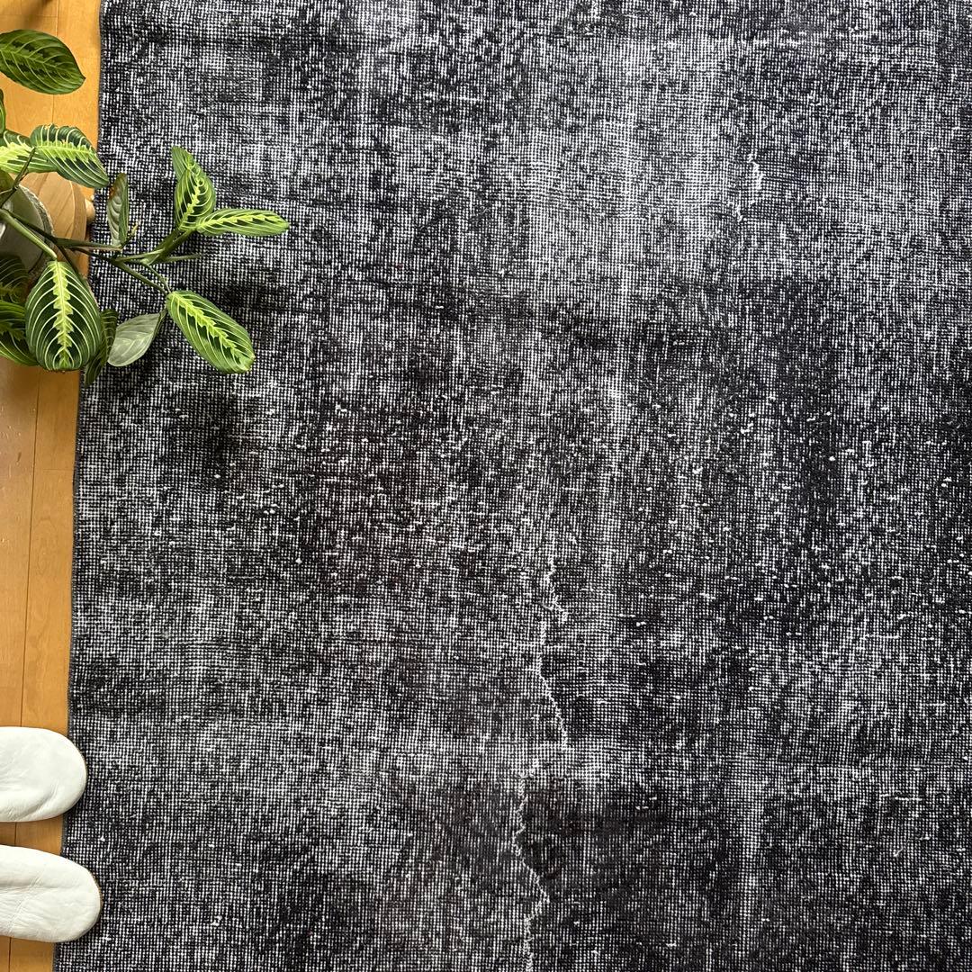 110×203 ブラックグレイオーバーダイ ワンカラー トルコヴィンテージ